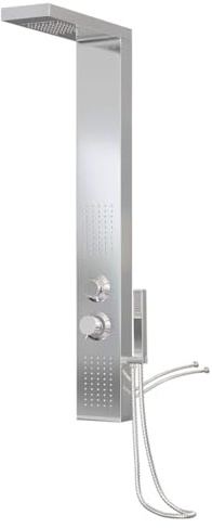 vidaXL Duschpaneel Duschsystem Duschset Regendusche Duscharmatur Duschsäule Dusche Badezimmer Massagedüsen Wasserfall Edelstahl Quadratisch