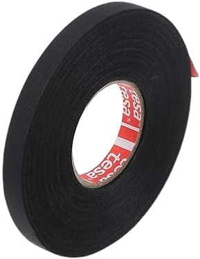 Tesa 51036 PET-Gewebeklebeband für Verkabelung, Abriebschutz, hohe Temperaturen, maximale Flexibilität, ohne Lösungsmittel, perfekt für Motoranwendungen (9 mm x 25 m)