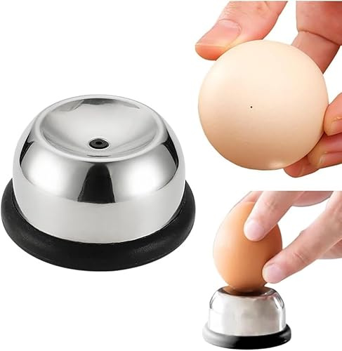 Egg Piecer,Egg Opener Tool Egg Hole Puncher,Stainless Steel Egg Hole Puncher Hard Boiled Easy Egg Peeler Egg Pricker to Get a Good Hard Boiled Egg with Sturdy Base Kitchen Tool Beater. (Black)