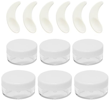 MOLZINY 6 pezzi Confezione Vasetti Con Coperchio con 6 pezzi mini cucchiaio Vasetti Per Cosmetici contenitori cosmetici vuoti 5g 10g Vasetti per Cosmetici Contenitori da Viaggio Per Crema Da Riempire
