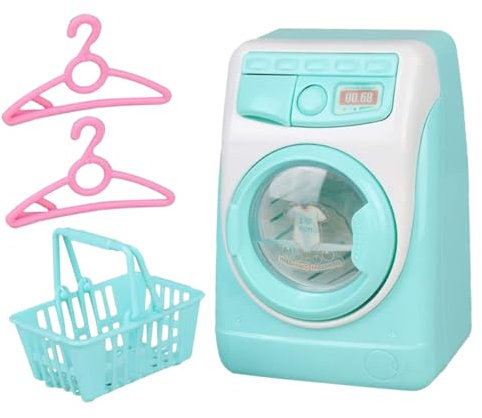 FUNNETOYU Lavadora de Juguete de Plástico para Casa de Muñecas, Juguete de rol para Niñas, Tamaño Mini, Simulación Realista, Juego de Limpieza Doméstica para Preescolares, Set de 1 Unidad
