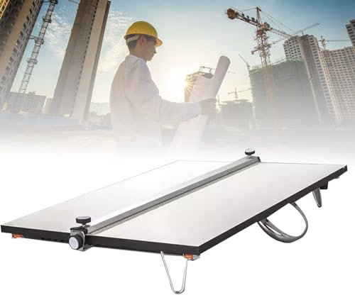 Zeichenbrett mit Parallelstange und verstellbarem Winkelmesswerkzeug für Architekten und Designer