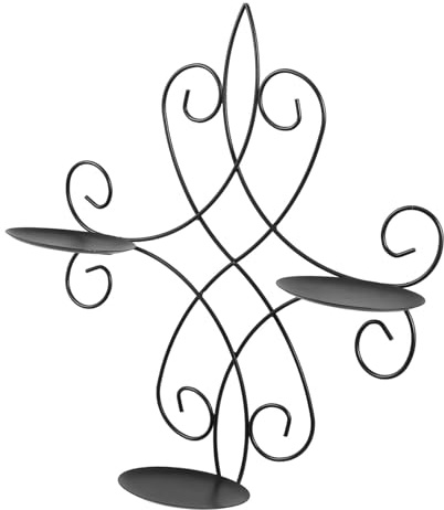 LOLIPPYY Portacandele da Parete in Ferro, Decorazione Elegante e Resistente, Stile Traforato, per Soggiorno e Ufficio, Nero