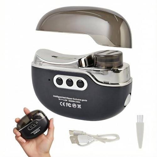 2026 Upgraded 4 in 1 Electric Nail Clippers, Electric Nail Trimmer with UV Light & Debris Storage, Rechargeable Electric Nail Grinder with 3 Speeds, Electric Nail File for Kids, Adults & Seniors