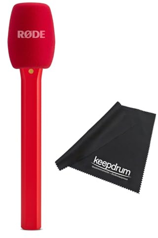 Rode Interview Micro handadapter för trådlöst mikromikrofonsystem röd med keepdrum mikrofiberduk