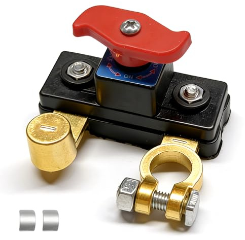 TZEKING Interruttore di interruzione dell'alimentazione della batteria dell'auto,12 V-48 V interruttore di disconnessione regolabile in rame pur per auto, moto, barca, roulotte