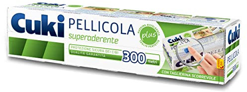 Cuki Pellicola Superaderente - 300 Metri - Con Taglierina Scorrevole - 1 Confezione