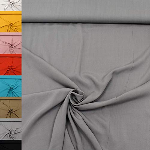 MAGAM-Stoffe Andrea Viskosestoff 100% Viskose Uni Oeko-Tex Meterware 50cm (15. Grau)