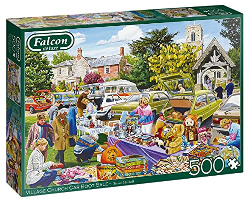 Jumbo, Falcon de luxe - Village Church Car Boot Sale, Jigsaw Puzzles for Adults, 500 piece