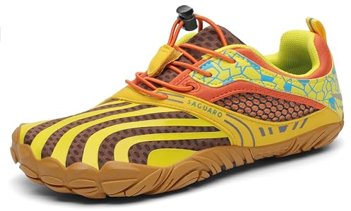 SAGUARO Barfotaskor barn utomhus sport barfota skor för pojkar flickor storlek 24–36, GUL, 26 EU