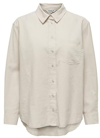 ONLY Onltokyo L/S Camicia Misto Lino Pnt Noos Donna, Moonbeam, XL