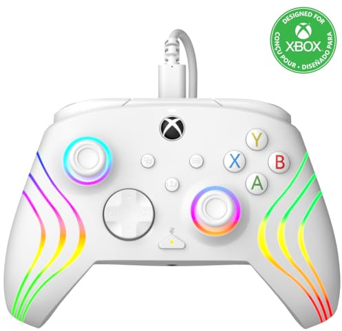 PDP AFTERGLOW XBX WAVE WIRED Controller WHITE for Xbox Series X|S, Xbox One, Officially Licensed