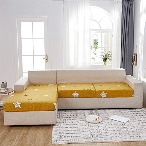 YURRO Printed Pattern Stretch Sofa Cushion Slipcovers Replacement,Caravan Chaise Seat Cushion Covers,Fitted Furniture Protector with Elastic Band
