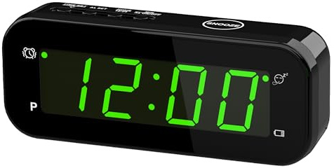 KWANWA Réveil numérique thermomètre d'ambiance, Horloge LED fonctionnant sur Piles Horloge de Bureau avec 3 réglages de luminosité/Snooze/12/24Hr Facile à Lire Réveil de Voyage Portable Horloge