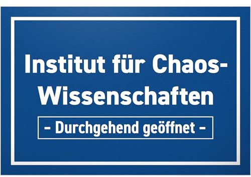 DankeDir! Institut kaos-vetenskap – plastskylt 30 x 20 cm – dekoration kollegor vänner festdekoration party presentidé present – födelsedagspresent rolig ordspråk dörrskylt ordspråk kontor
