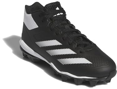 Adidas Boys Adizero Impact Mid Top Baseball, Black/White/Black, 5.5
