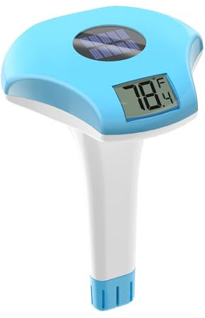Baldr Solaire Thermometre Piscine Flottant, avec LCD Grand Écran Numérique Facile à Lire, Étanchéité IPX8 et est Économe en Énergie. Pour Piscines, bain de glace, Jacuzzis
