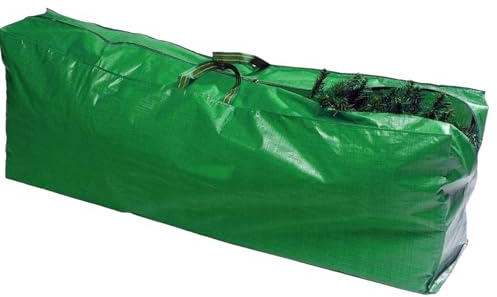 Quailitas 7ft. Christmas Tree Storage Bag-Heavy Duty Polyethylene Bag with Full Length Double Stitched Zip and Carry Handles, Festive Season Decorations Storage Bag, Xmas Tree Holder - Seasonal Décor