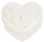 Bombonera boda elegante caja corazón vela perfumada de porcelana decorada con shopper ST 56516