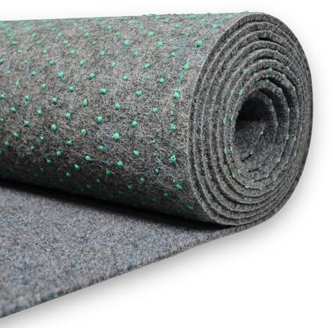 Rasenteppich outdoor Kunstrasen für den Balkon 100x100 cm Raseteppich mit Noppen Meterware Grau Vliesrasen wasserdurchlässig, 1m breit Bodenbelag