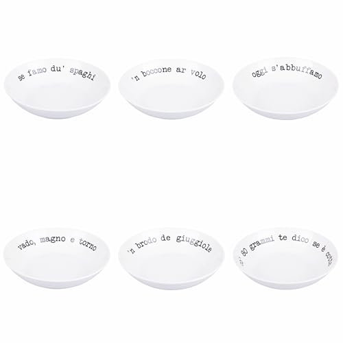 Villa d'Este Home Tivoli S.P.Q.eRe - Juego de 6 platos hondos de porcelana, 20,5 cm