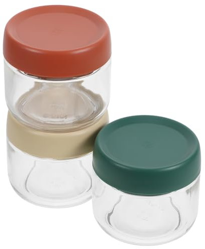 MOLUCKFU Kleine Gläser Mit Deckel 3 Stück Babynahrungsbehälter Glas Babynahrungsgläser Mit Deckel Kleine Glasflaschen Für Babynahrung Snackbox Für Babys Mason Jars Gläser