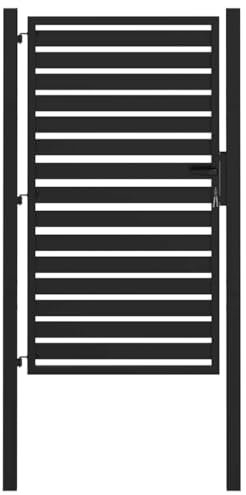 vidaXL Cancello da Giardino con Serratura Nero 100x150 cm in Alluminio, cancello del Giardino del Metallo, cancello del Giardino Anteriore, cancello di Sicurezza