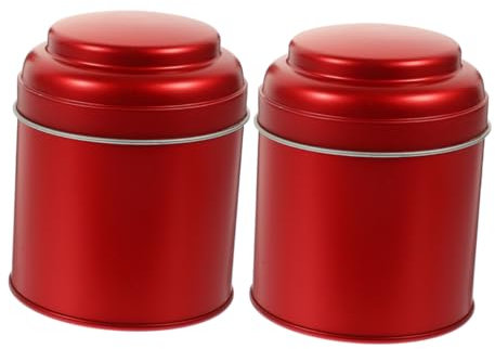 ABOOFAN 2piezas Bote De Té Suelto De Metal Con Tapa Hermética Recipiente Redondo Para Almacenar Té y Azúcar Decoración De Cocina