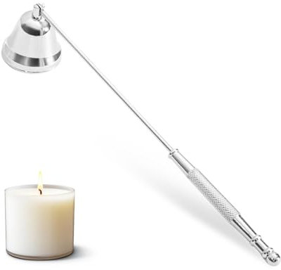 YZROHYI Spegni Candela in Acciaio Inox,Spegni Candela Vintage,Spegnere Candele A Forma di Campana,Estintore per Candele con Manico Lungo,Candele Accessori per Spegnere La Fiamma in Modo Sicuro