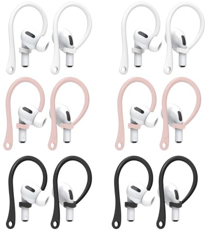 JYNXOR 6Paia Ganci per Orecchie Anti-Smarrimento, Gancio Anticaduta per Auricolari a Stelo Bluetooth, Compatibili con AirPods 3, 4, Sicuro e Regolabile per Correre, Ciclismo, Attività Outdoor, Fitness