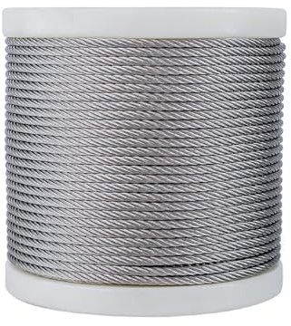 Alta capacidad de carga Cable de acero de 5/10 metros con revestimiento de PVC, flexible, suave y transparente, for iluminación, cortinas y cuerdas de suspensión.(10M-5.0mm)