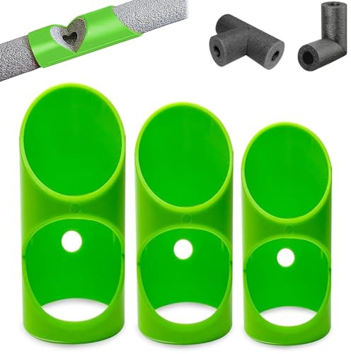 Outil de Coupe pour Isolation de Tuyaux 3 Pièces, Guide de Coupe pour Mousse Calorifuge, Compatible Tuyaux 41/46/53 mm, Coupe-Tube pour Isolation de Canalisations en Cuivre