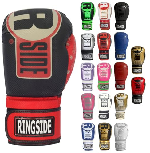 Ringside Apex Bag Gloves, IMF-Tech Synthetic Boxing Gloves with Secure Wrist Support, Ideal for Men and Women, Black and Red, L/XL