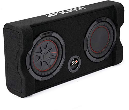 KICKER TRTP 8-inch (20cm) Thin Down Firing Subwoofer and Passive Radiator Enclosure, 2-Ohm, RoHS Compliant