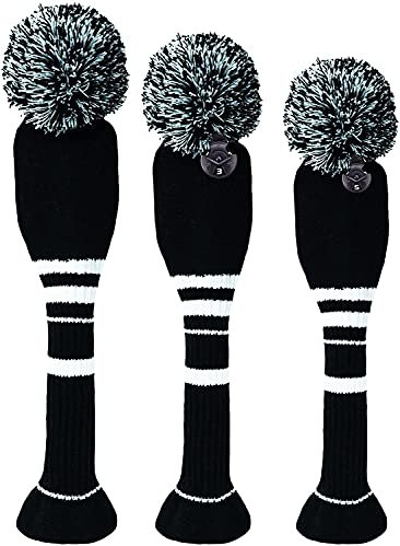 Schlägerkopfhüllen für Driver Fairway Holz Hybrid Golfschlägerhaube Golfschlägerhauben Golf Headcover Set, Schlägerhauben Club Covers Austauschbaren Nummernschild 1 3 5 7 X