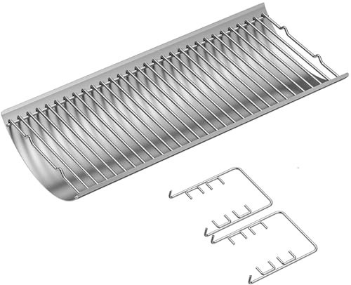 Stainless Steel 27 Inch Charcoal Ash Pan Replacement Parts Chargriller 1224 1324 2121 2222 2727 2828,Charbroil 17302056 Charcoal Grill, BBQ Accessories Ash Tray with 2PCS Fire Grate Hanger