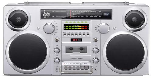 Retro Tape Player, Portable Bluetooth Cassette Player, AM/FM Radio, CD/USB/Cassette/Bluetooth/AUX Input, Built-In Speaker, High Fidelity Cassette Boombox