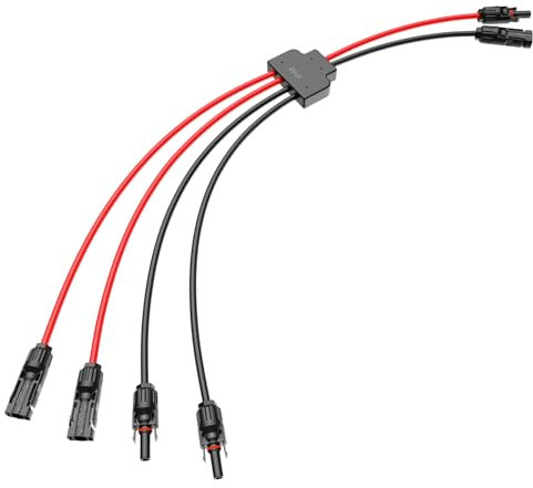 MXRPV Solar-Anschlusskabel, Solar-Panel Y Zweig Parallelverbinder, 30A 1000V 6mm² 2 bis 4 Splitter Solar-Panel-Steckverbinder Verlängerungskabel Solarkabel Stecker,Solarpanel-Anschlusskabel (2 bis 4)
