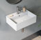 HOROW Keramik Waschbecken weiß Waschtisch, eckiger Wand waschbecken Gäste WC,hängewaschbecken oder Aufsatzwaschbecken,Waschbeckenaufsatz mit Hahnloch 45x31 cm