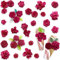 3D Rose Rote Blume Nagel Charms Leuchtende Kamelien Rosen Nail Art Charms Flower Nail Charms Nägel Zubehör Blumen Nagelanhänger Nageldesign Nailart Camellia Rose Nail Charm 50pcs Blumen 50pcs Blätter