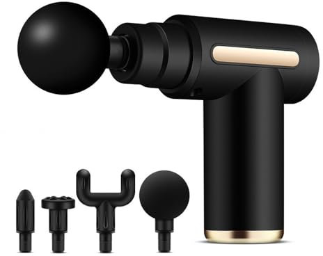 Pistolet Massage Muscles Profonds – 6 Vitesses & 4 Embouts | Dos, Nuque, Jambes | Anti-Douleur & Raideur