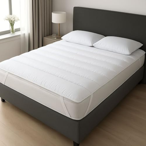 NARCISO sur Matelas 1 Personnes 120x190 Matelassé, Surmatelas Mattress Topper avec Rembourrage 500 g/m² en Polyester Doux avec Technologie de Remplissage Innovante, Made in Italy