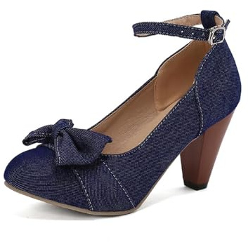 Damskor med klack för Dirndl och festligheter eleganta pumps med bekväm passform festliga dampumps med fashionabla detaljer, BU3, 42 EU
