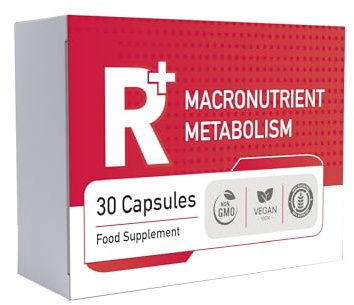 R+ Macronutrient Metabolism Food Supplement – 30 Vegan Capsules | Apple Cider Vinegar, Guarana Extract, Inulin, Amino Acids, Zinc & Chromium | Non-GMO | Made in UK