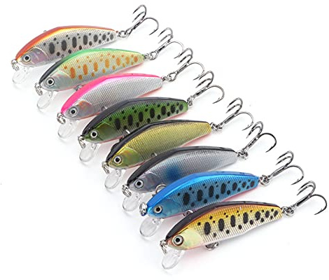 Señuelo de Pesca Artificial de Lanzamiento Largo, hundimiento, Cebo Duro SwimBait para lubina y Trucha, wobbler Realista con Ojos en 3D y anzuelos de Acero Inoxidable para lanzar d