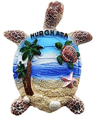 3D Turtle Hurghada Egypt Refrigerator Magnet Tourist Travel Souvenirs Handmade Resin Craft Magnetic Stickers Home Kitchen Decoration Fridge Magnet Collection Gift