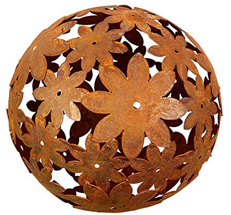 Boule décorative en métal rouillé - Pour le jardin