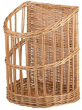 e-wicker24 Présentoir à pain debout, Huche à pain en osier naturel, Corbeille baguette en osier, rangement baguette (naturel)
