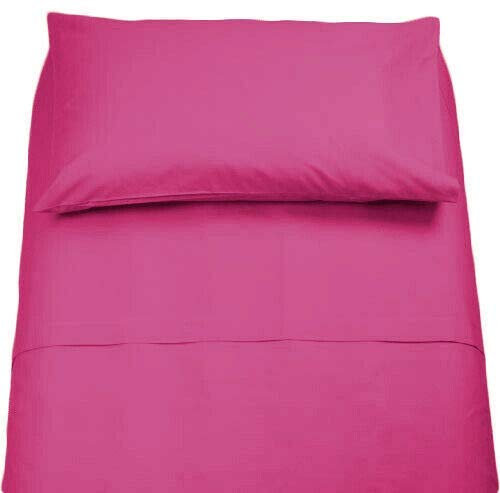 Completo letto singolo Irge in cotone lenzuolo sopra,lenzuolo sotto,1 federa (Fucsia)