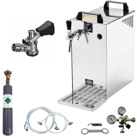 Bierkühler BieTal® Bierzapfanlage 60 Liter 1-leitig KOMPLETTSET - KEG Korb - CO2 0,5Kg